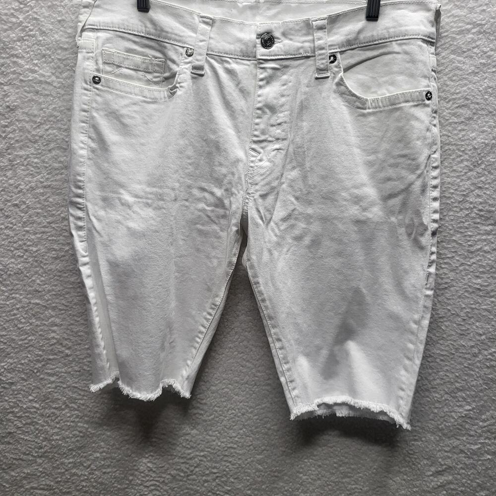 TRUE RELIGION mens White Cut Off Jeans